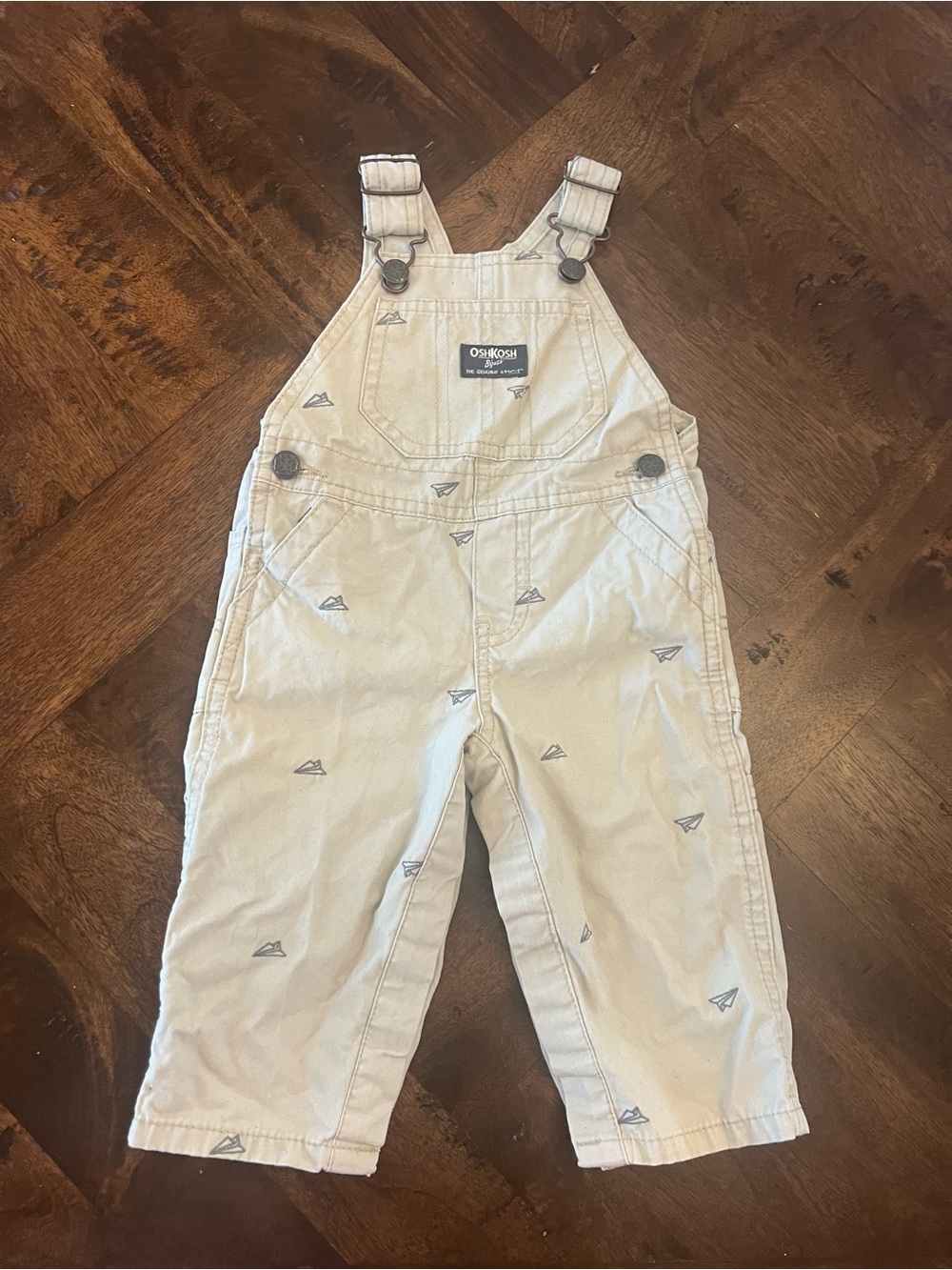 OshKosh B'gosh Overalls with Paper Airplane Print
